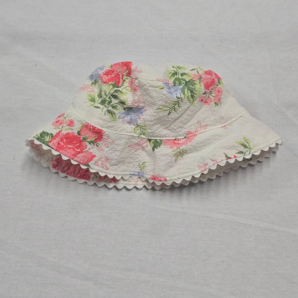 Baby Gap Vintage 2000s Shabby Floral Dress Bloomers Bucket Hat Set 3-6M